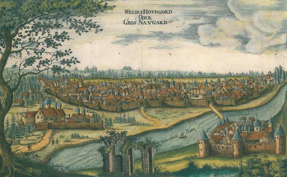 Великий Новгород на гравюре из книги Адама Олеария, 17 в..jpg