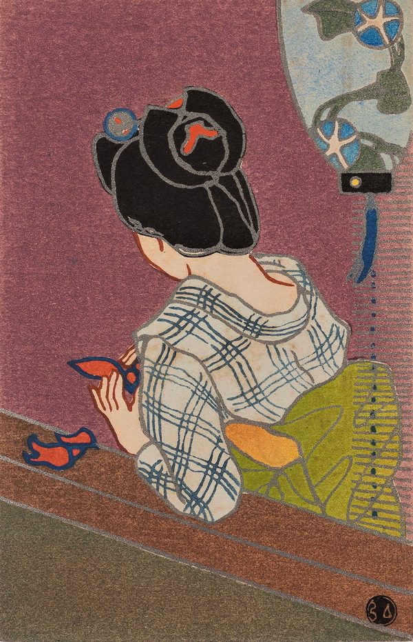 Открытка из серии Красавицы и чувства - Девушка... прикосновение (1905).jpg