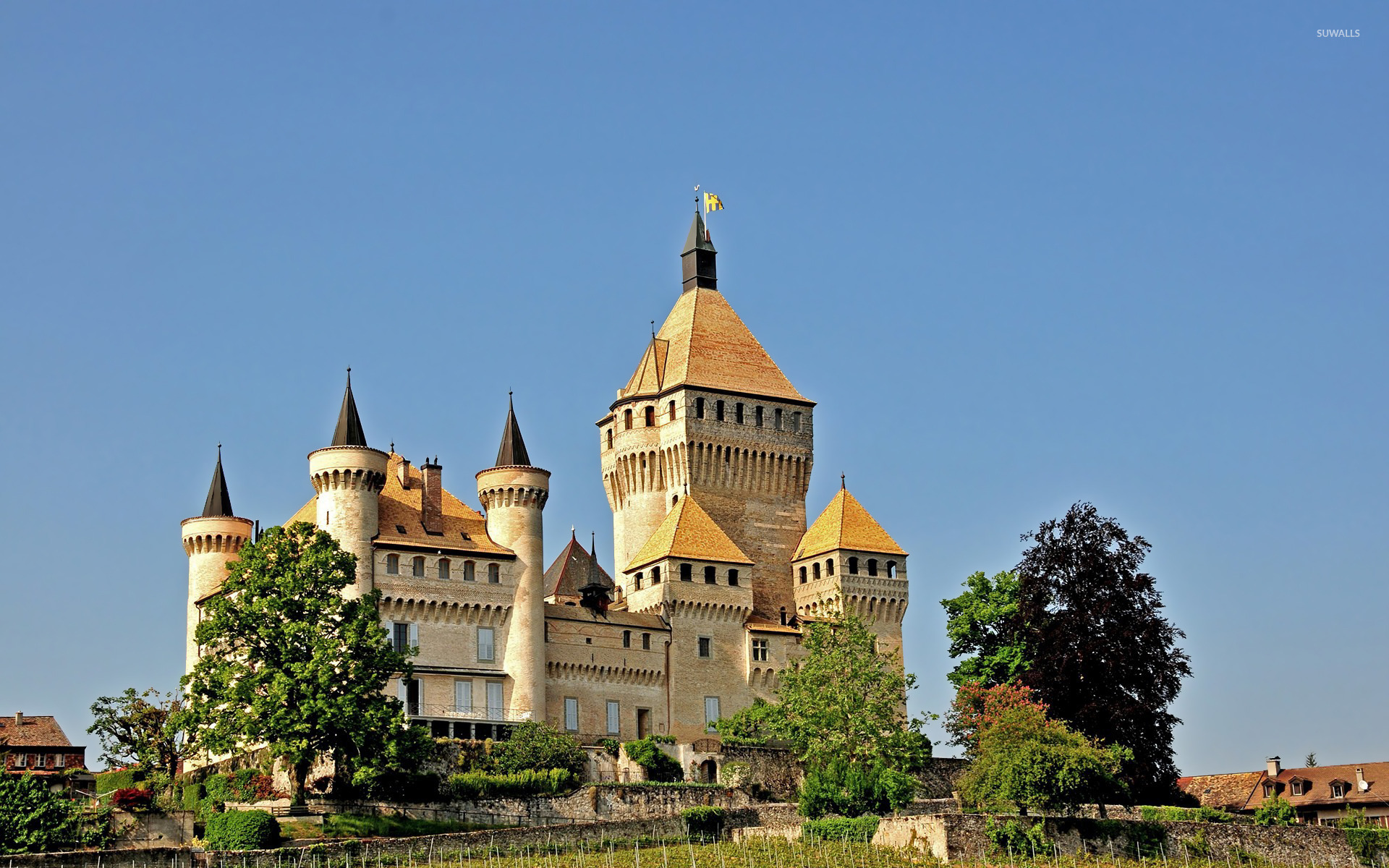 вуффленс clear-blue-sky-over-vufflens-le-chateau-castle-48497-1920x1200.jpg
