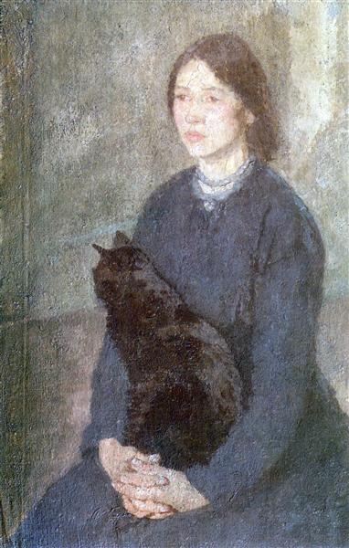 гвен джонyoung-woman-holding-a-black-cat.jpg!Large.jpg
