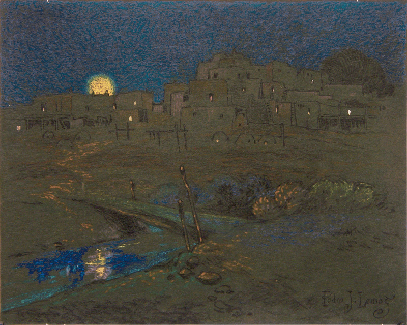 педро де лемосNight-Taos-Pueblo-by-Pedro-Joseph-de-Lemos.jpg