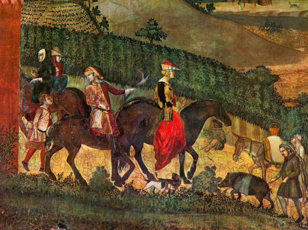 1337-1340  Ambrogio Lorenzetti  les effets du bon gouvernement, fragment 4  Fresque.jpg
