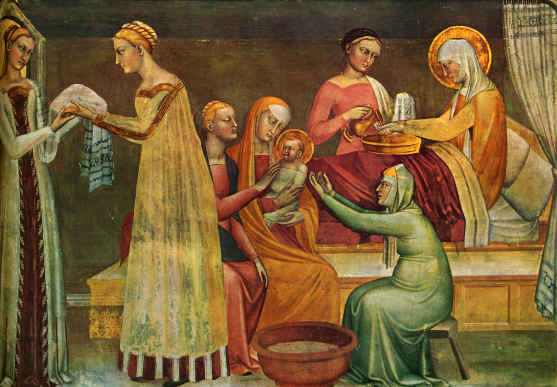 1365  Giovanni da Milano  Naissance de la Vierge, fragment des.jpg