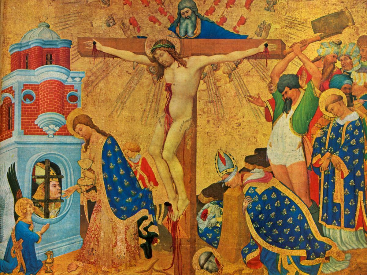 1385-1395  Anonyme  Crucifixion, retables du Bargello, volet droit  0,50x0,31 cm.jpg