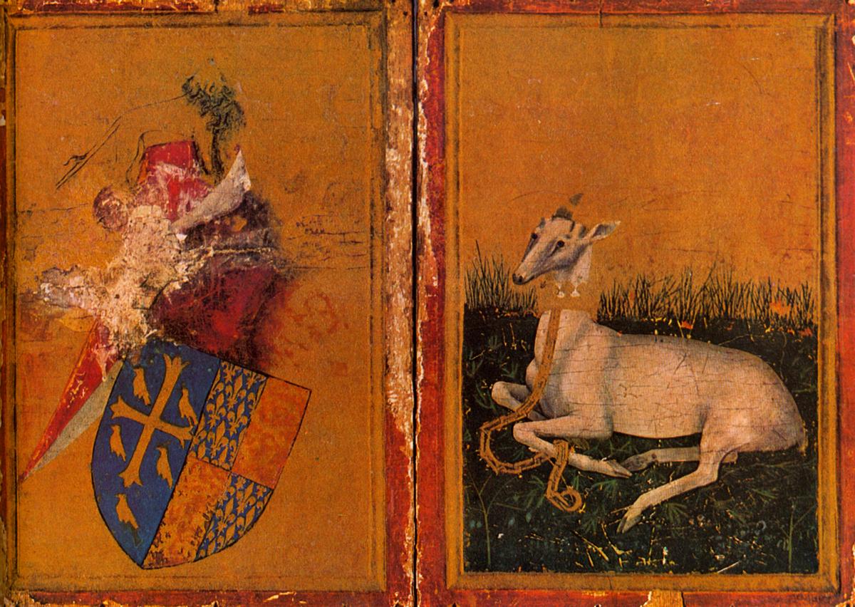 1390-1398  Anonyme  Revers du Diptyque de Wilton House  0,53x 0,37 cm chacun.jpg