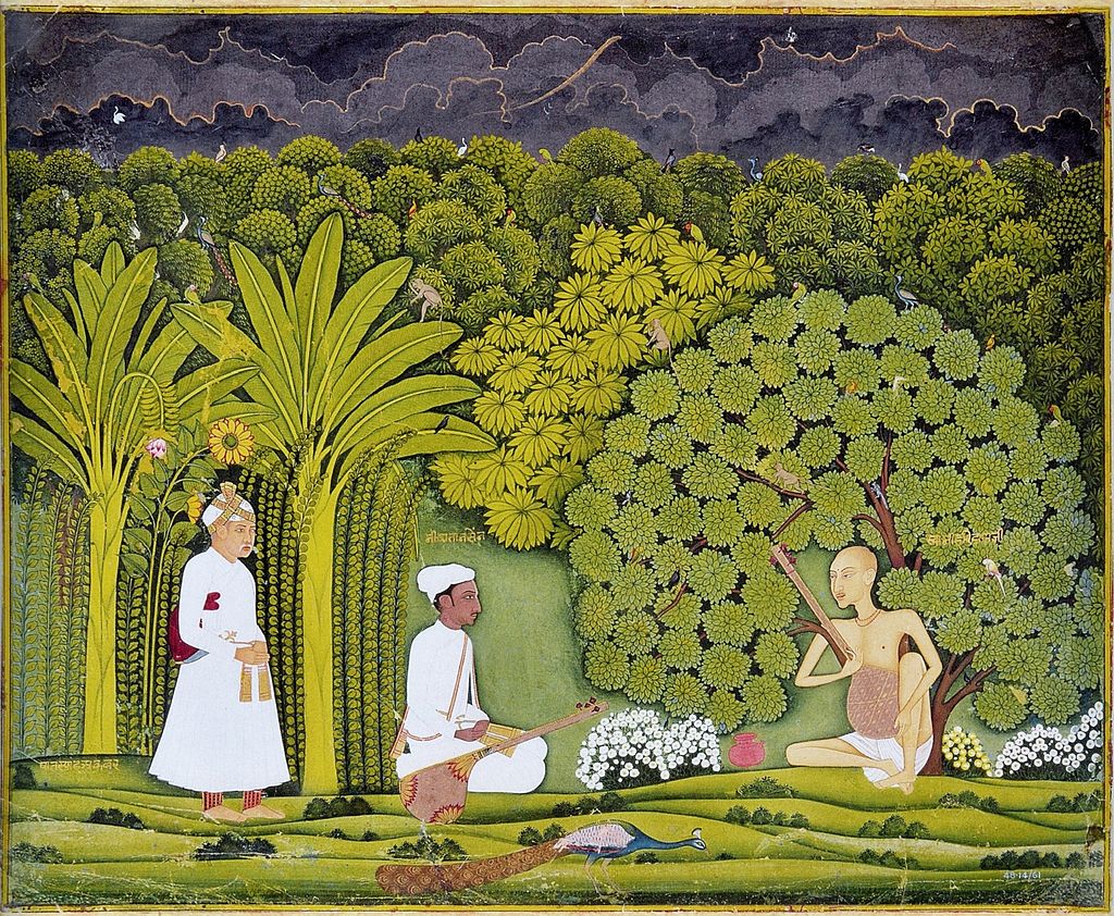 1750 Akbar_and_Tansen_visit_Haridas.jpg