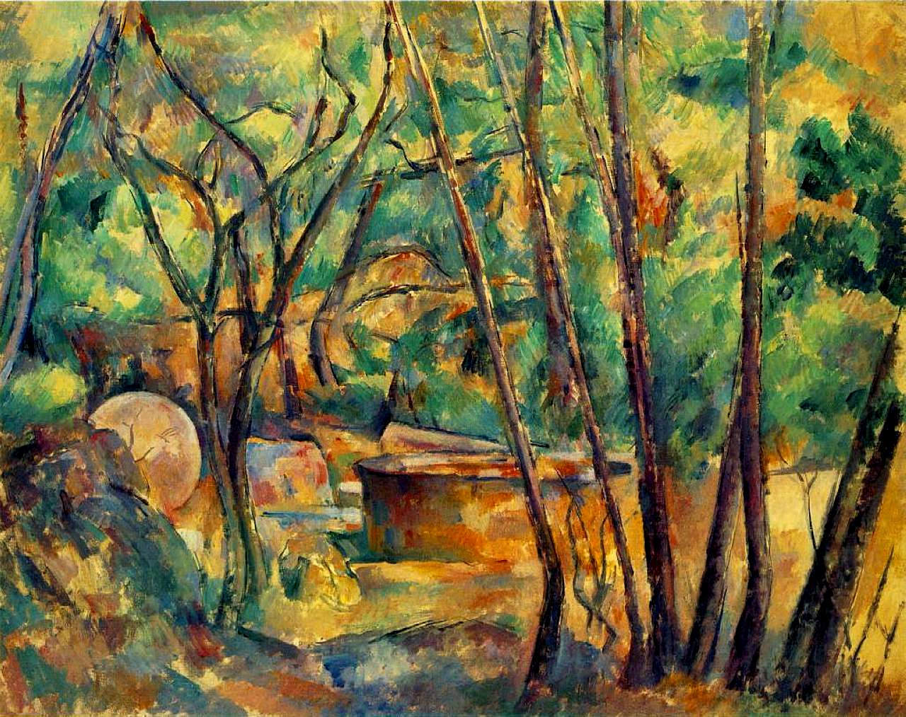 1894 millstone-and-cistern-under-trees.jpg