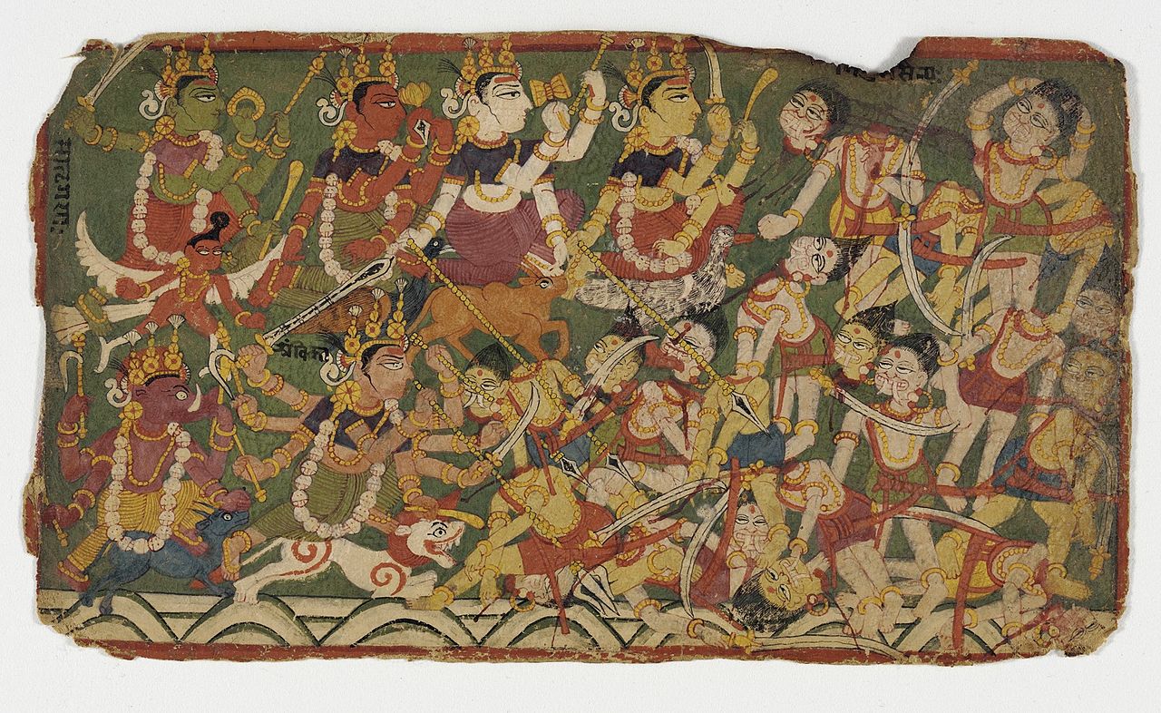 18The_Goddess_Ambika_Leads_the_Mother_Goddesses_in_Battle_(recto);.jpg
