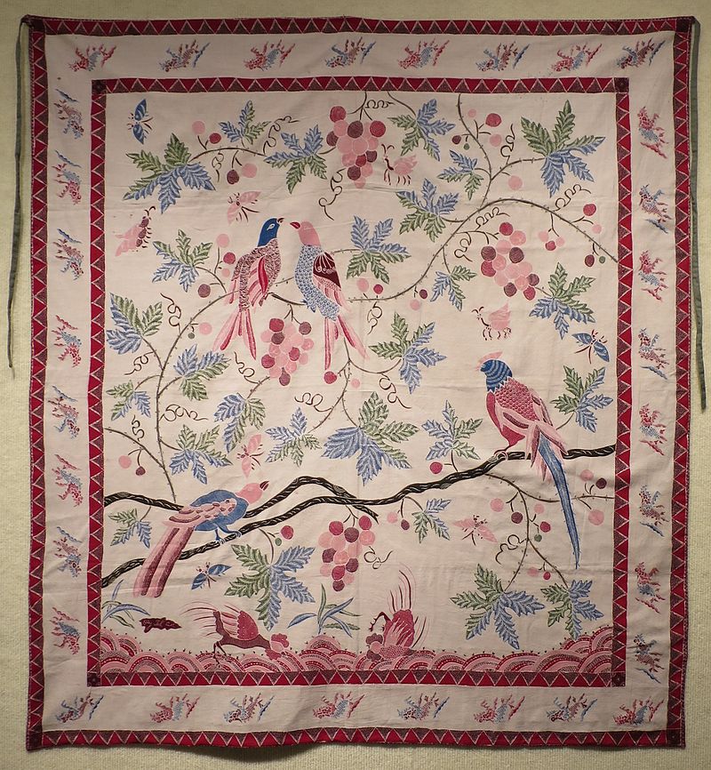 19 d Peranakan_batik_altar_cloth,_late_19th_century,_East-West_Center.JPG