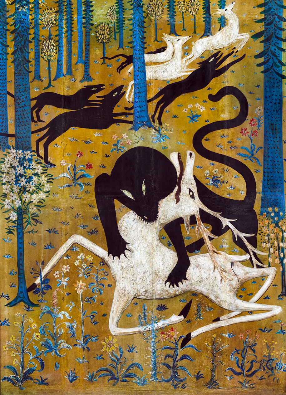 1912 Robert_W._Chanler,_Leopard_and_Deer.jpg