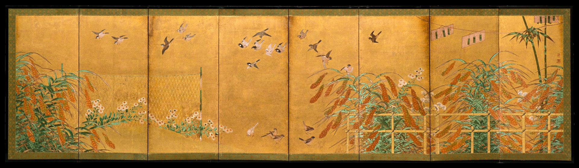 1920px-伝狩野山楽筆_粟に小禽図屏風-Autumn_Millet_and_Small_Birds_MET_DT1589.jpg