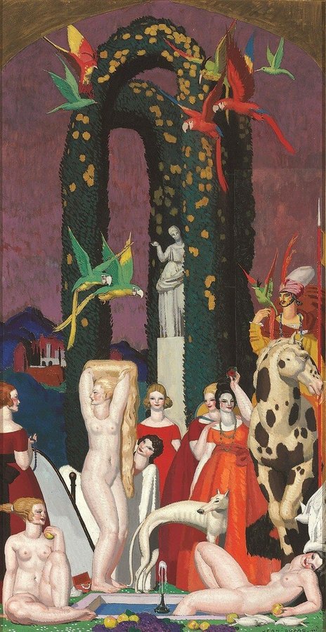 1921_Женщина с попугаями (La Femme a L_Ara)_110,5 x 58.5.jpg