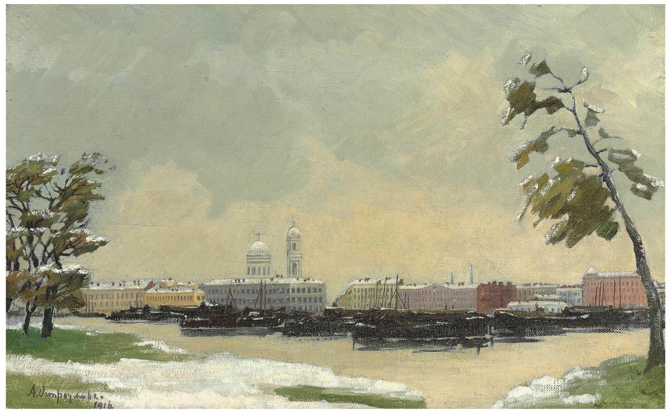 1Anna Ostroumova-Lebedeva (1871-1955). Autumn in St Petersburg.  1916.JPG
