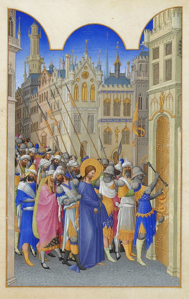 640px-Folio_143r_-_Christ_Led_to_the_Praetorium.jpg