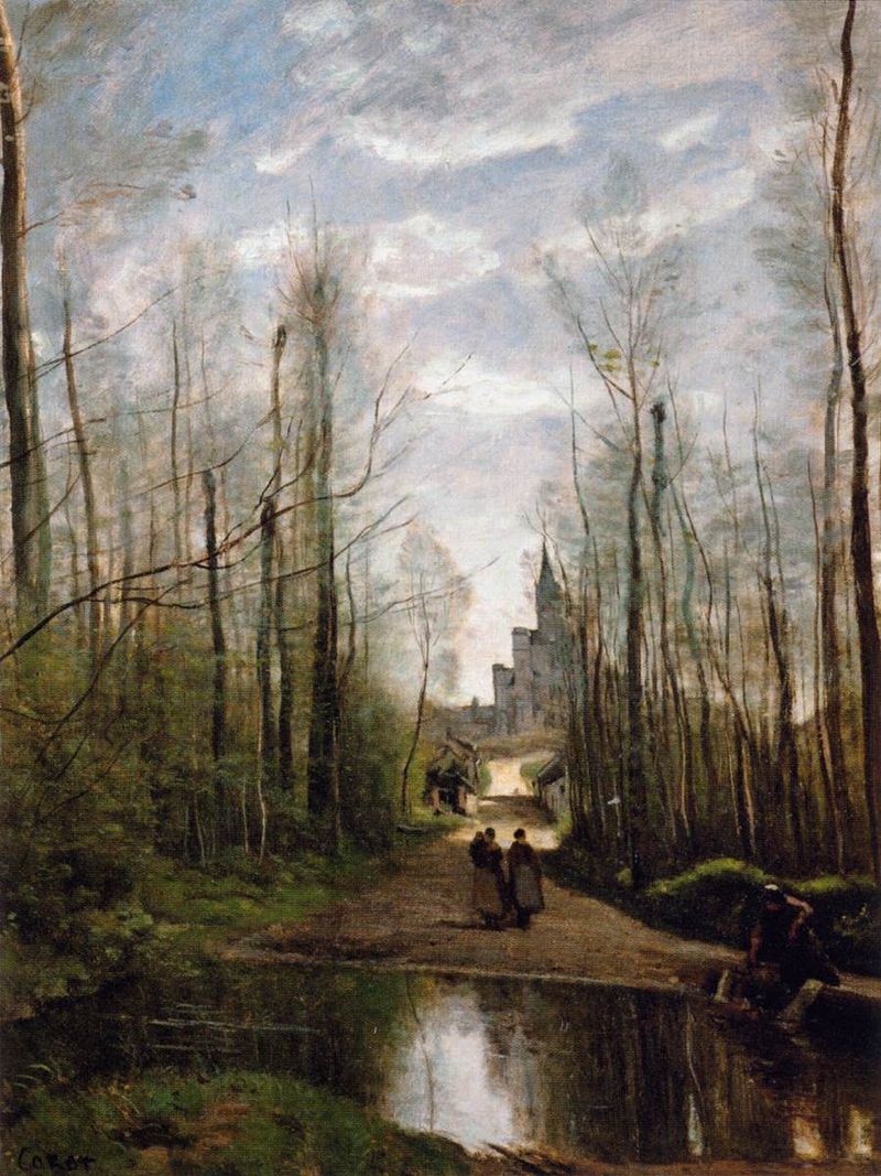 67 коро 800px-Jean-Baptiste-Camille_Corot_-_The_Church_of_Marissel,_near_Beauvais_-_WGA5294.jpg