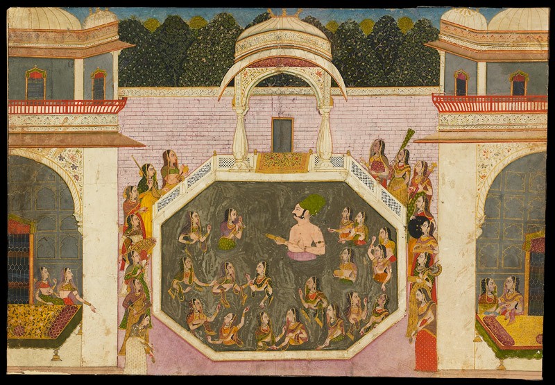 7_Maharaja_Vijai_Singh_bathes_with_his_ladies._1760,_Jodhpur,_Ashmolean_Museum.jpg