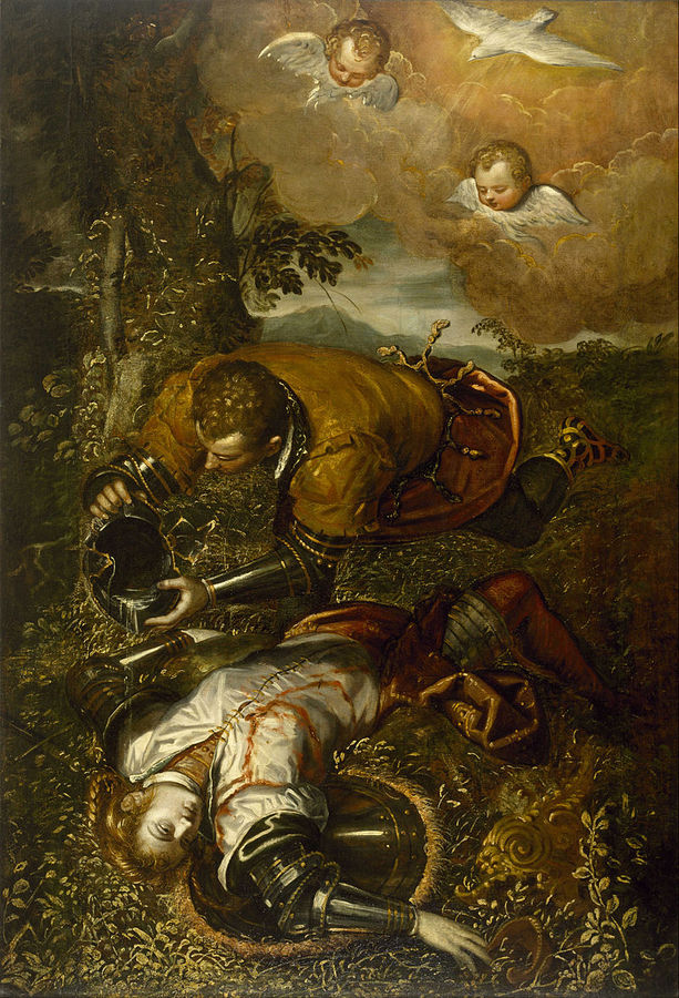 800px-Domenico_Tintoretto_-_Tancred_Baptizing_Clorinda_-_Google_Art_Project.jpg