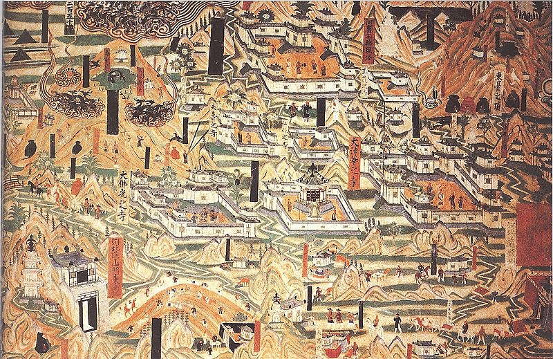 800px-Mogao_Cave_61,_painting_of_Mount_Wutai_monasteries.jpg