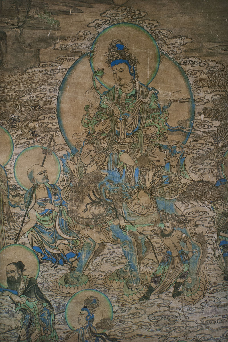 800px-Yulin_Cave_3_w_wall_Manjusri_(Western_Xia).jpg