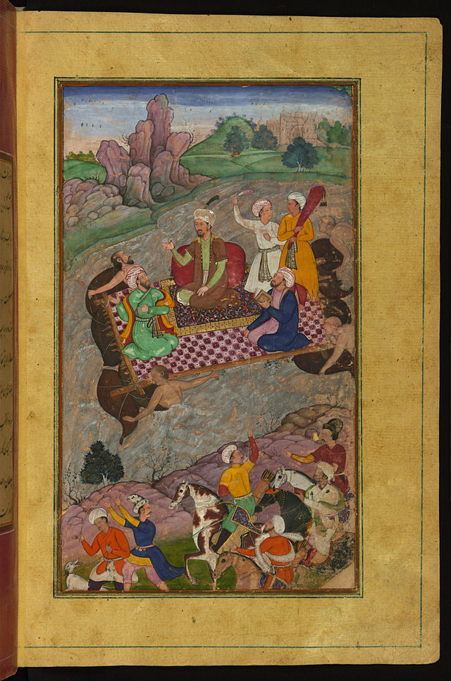 _Babur_-_Babur_Riding_a_Raft_from_Kunar_Back_to_Atar_-_.jpg