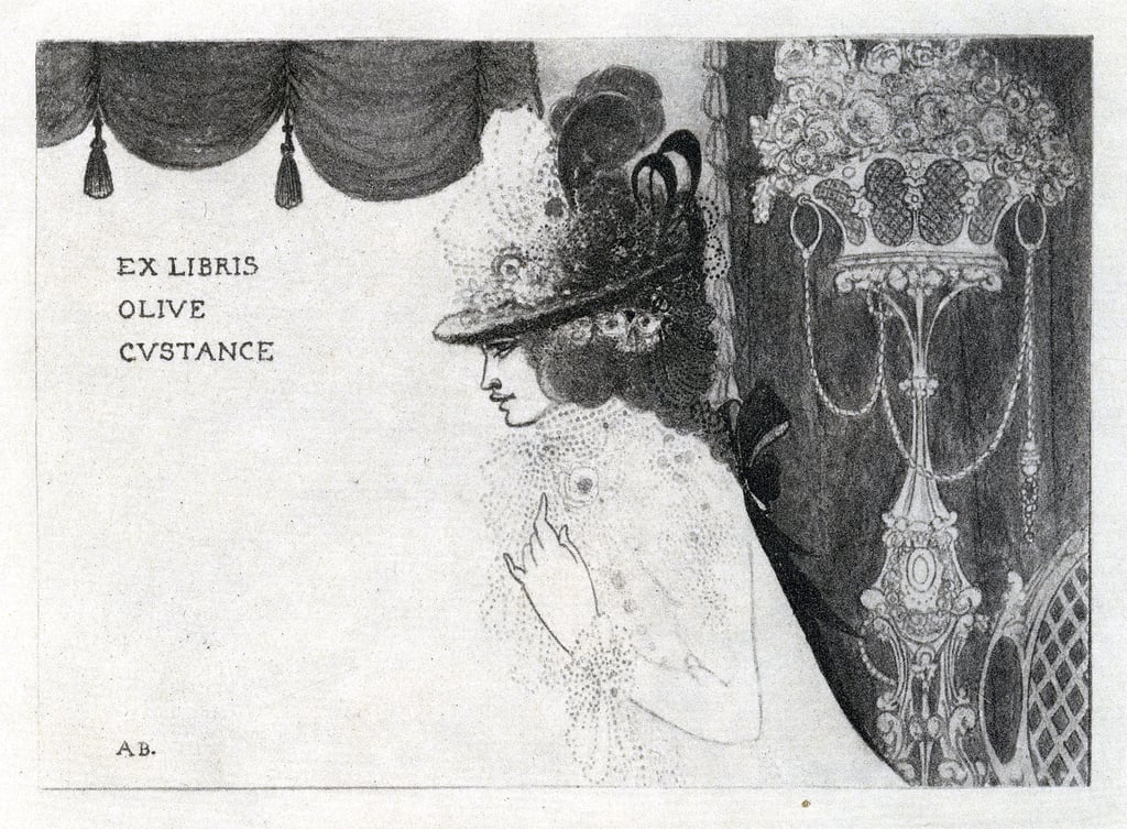 Aubrey Beardsley - Design for a book-plate for Olive Custance (photogravure) -.jpg