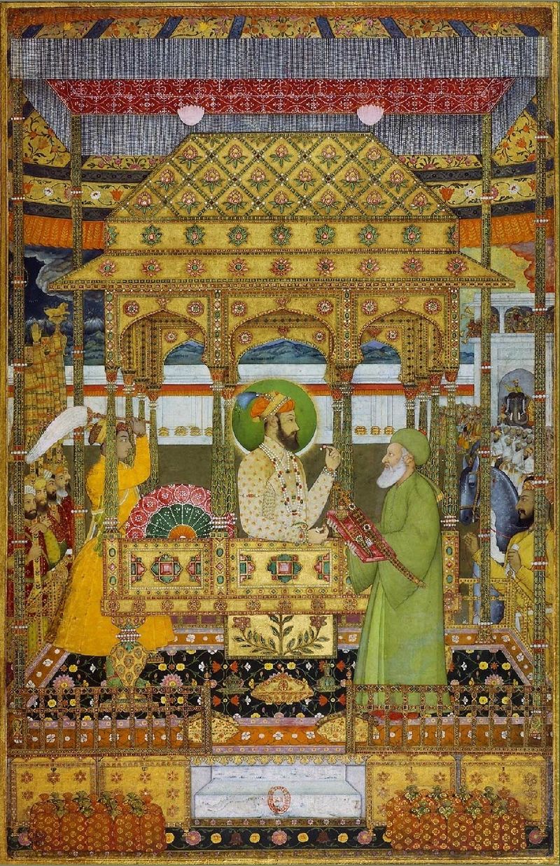 Azim_ush-Shan_on_the_imperial_throne_receives_the_investiture_of_Khizr_ca._1712.jpg