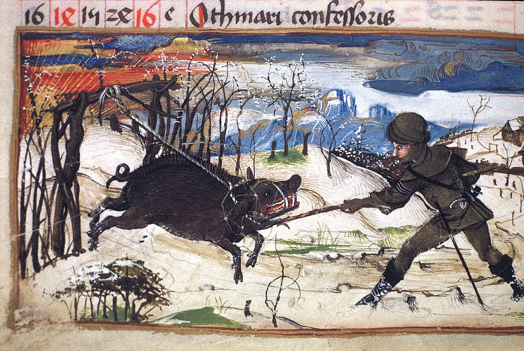boarhuntingMaster of Girart de Roussillon, The Book of King Modus and Queen Ratio (after 1455.jpg