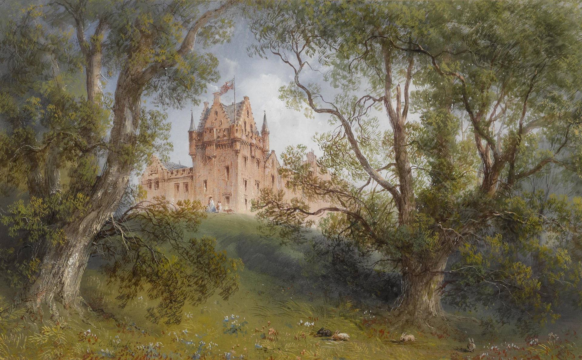 Carlo_Bossoli_-_A_view_of_Brodick_Castle,_Isle_of_Arran,_Scotland.jpg