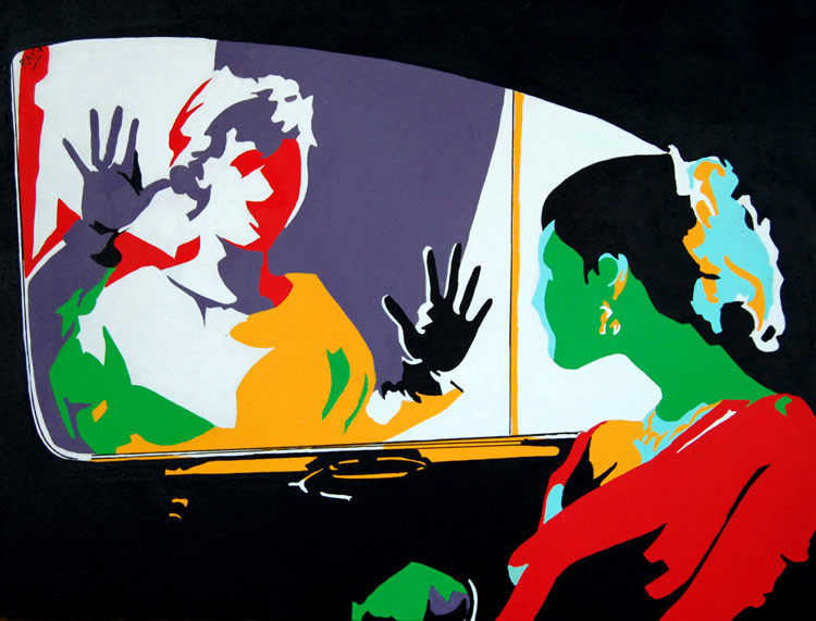 Devajyoti Ray Good Bye 40in x 30in Acrylic on Canvas 2006 Signed Upper Left1.jpg