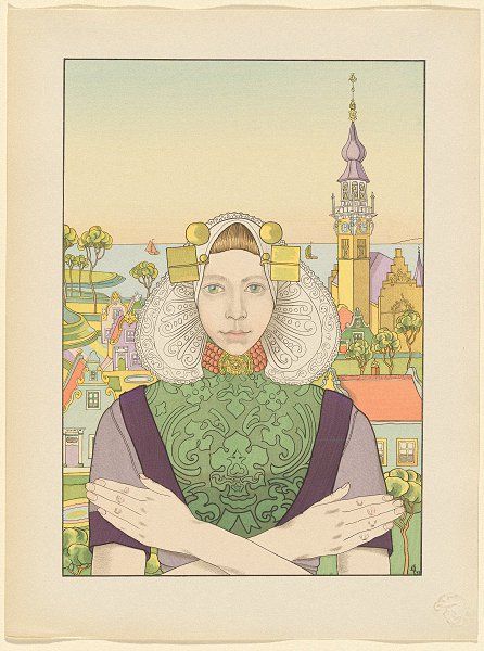 franz-melchers--zeeuws-meisje-voor-het-stadhuis-van-veere-zeeland-girl-in-front-of-vee.jpg