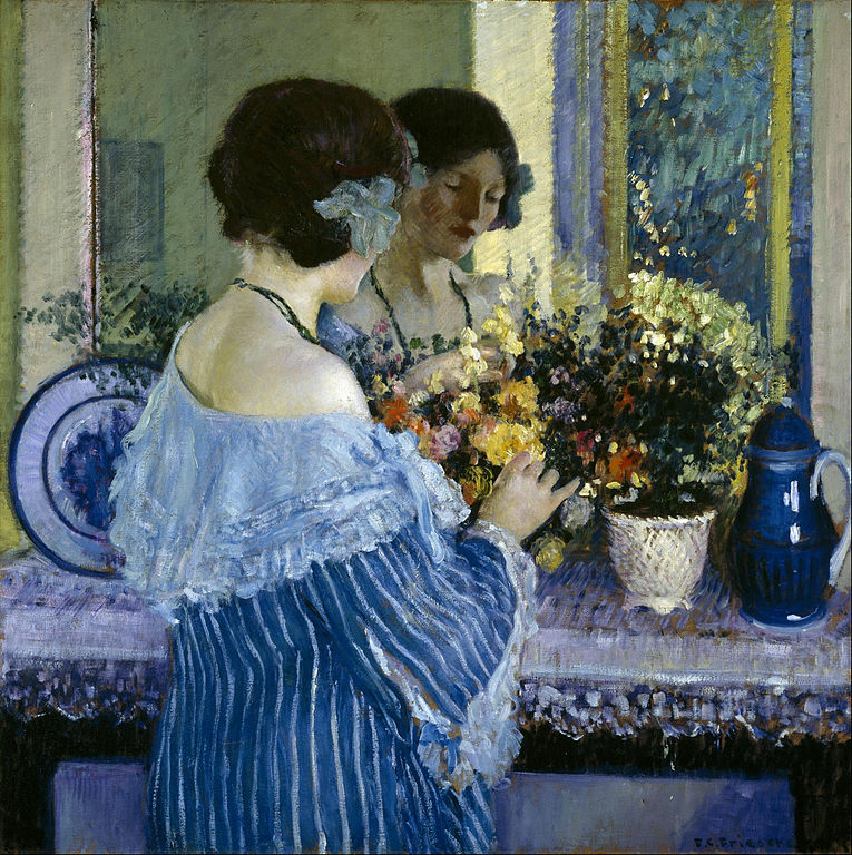 Frederick_Carl_Frieseke_-_Girl_in_Blue_Arranging_Flowers_-_Google_Art_Project.jpg