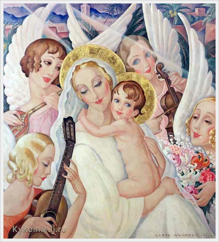 Gerda Wegener (Danish, 1889-1940) «Madonna med Barnet omgivet af musicerende engle» 1930.jpg