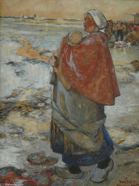 Hans+Von+Bartels-Moeder_met_kind_wachtend_op_het_strand.jpg