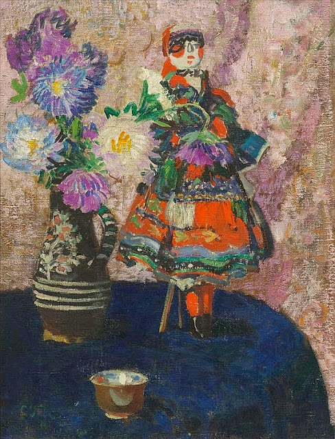 István CsókStill life with flowers and doll. 1909..jpg