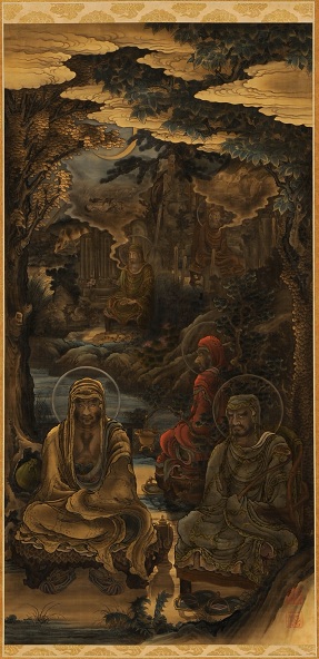 Kano KazunobuTwelvefold_Dhuta_Practice,_Meditation_on_the_Ground,_Five_Hundred_Arhats,_Scroll_49.jpg