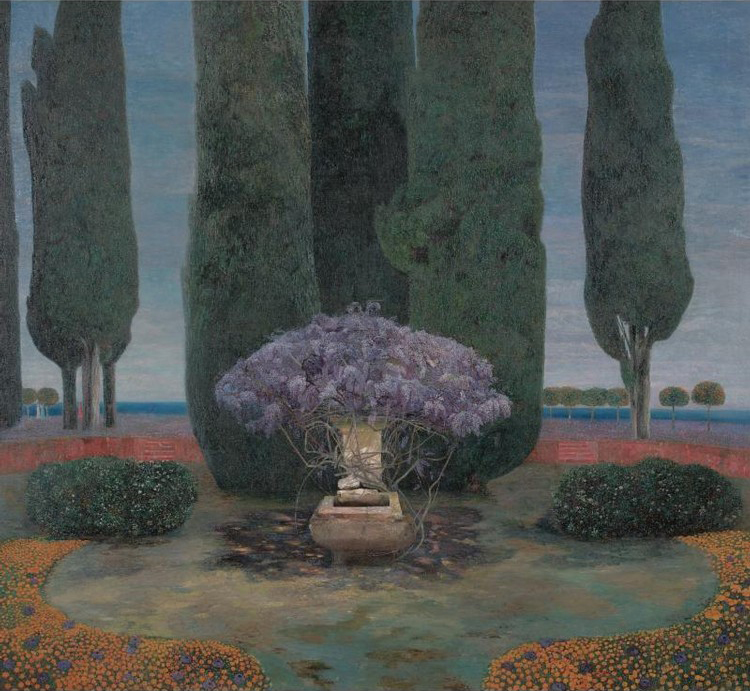 Karl_Mediz_-_Glyzinienbrunnen_vor_Zypressen_1900.jpg