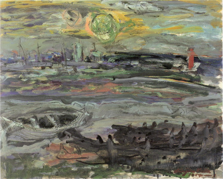 KidaKinjiro-1954-Port_Iwanai_Immediately_After_Great_Iwanai_Fire.png