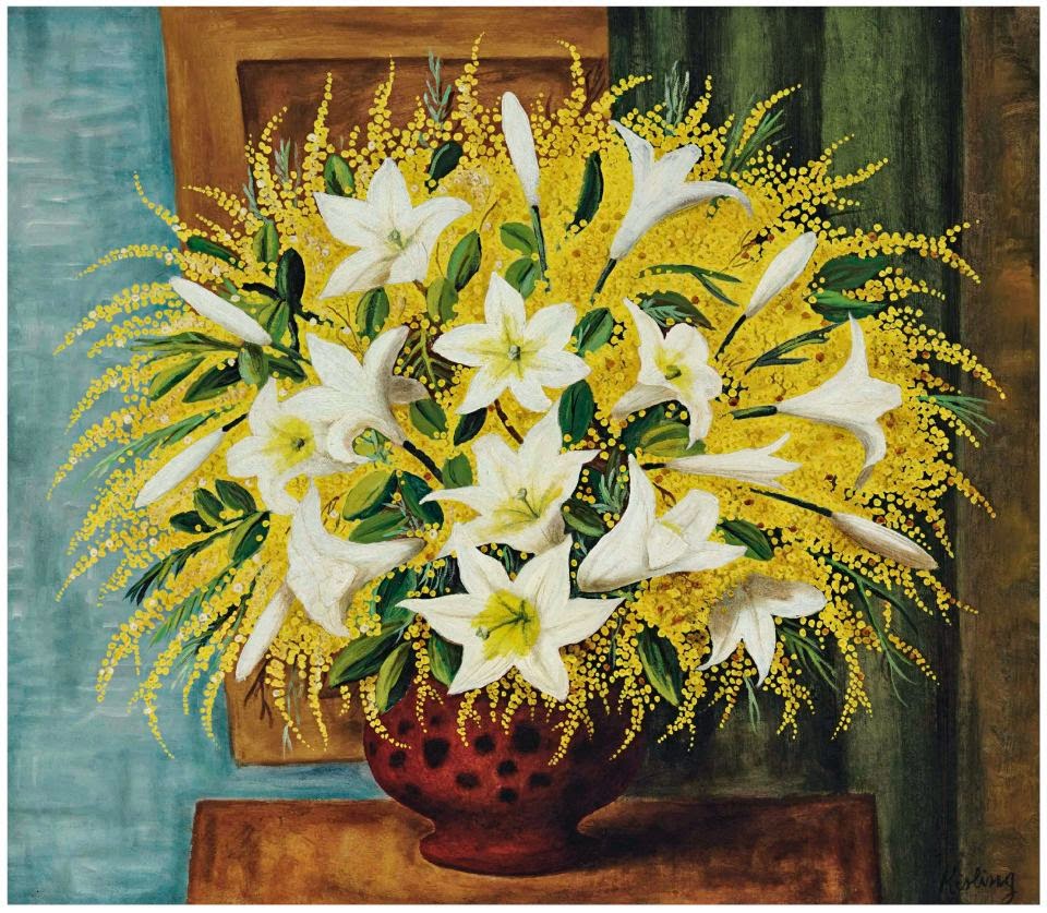 Moise Kisling (1891-1953). Lys et mimosas. Оil on canvas. 66.3 x 76.2 cm. Painted in 1943.jpg