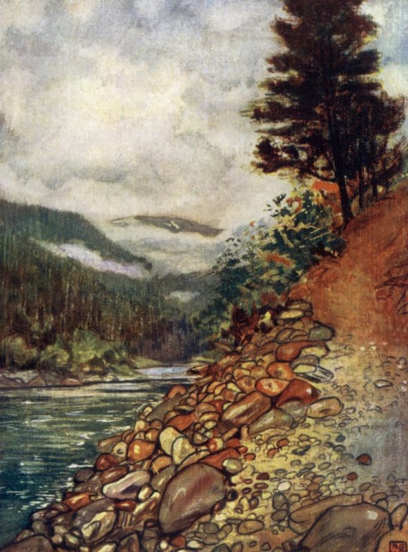 Nico_Jungman_-_Norway_River_at_Gjora_(colour_litho)_-_(MeisterпDrucke-963369).jpg