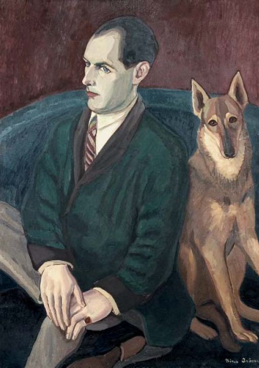 Nina_Arbore_-_Portret_de_barbat_cu_caine,_1925.png