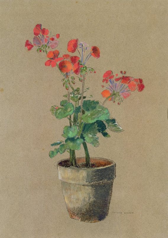Odilon Redon - Geraniums in a pot (pastel) - (MeisterDrucke-169565).jpg