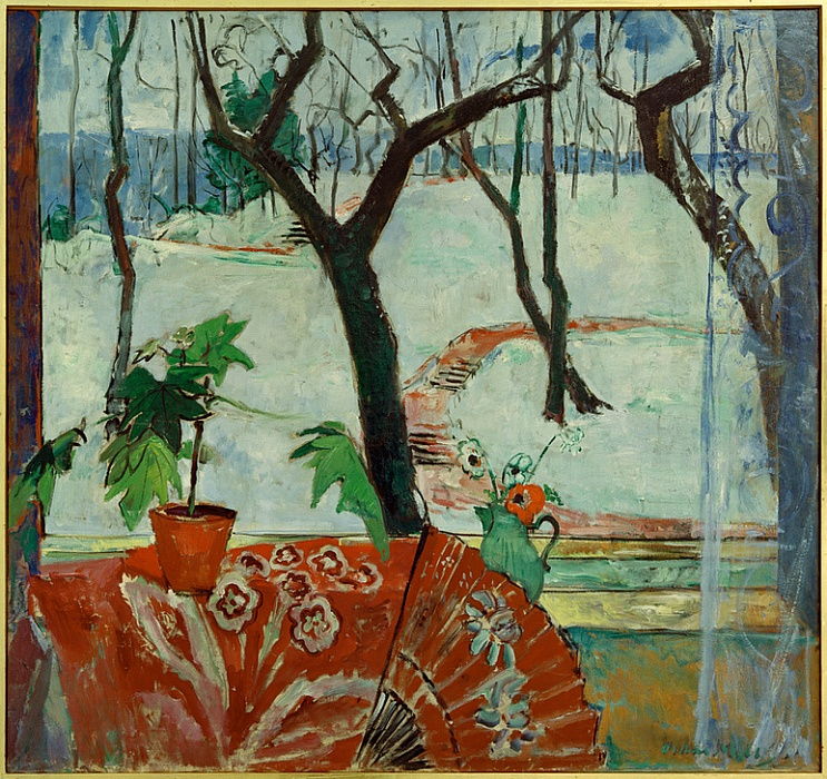Oskar Moll - Atelierfenster in Breslau mit Schneelandschaft - (MeisterDrucke-681345).jpg