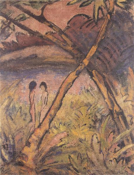 otto-mueller-zwei-m-dchenakte-und-gekreuzte-st-mme-am-waldteich-ca1920.jpeg!Large.jpeg