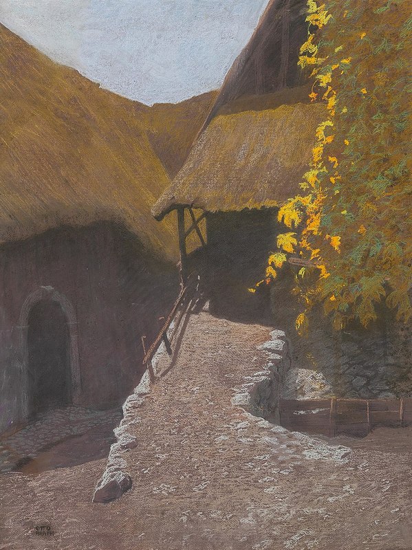Otto_Barth_Gehöft_mit_wildem_Weiаn_im_Sonnenlicht.jpg