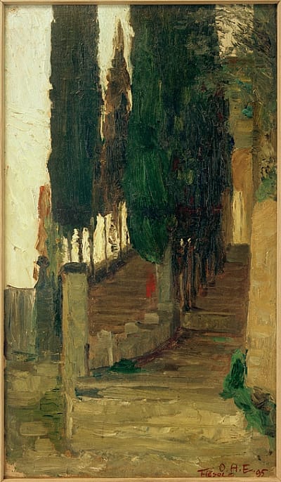 Otto_Heinrich_Engel_-_Treppe_zum_Kloster_in_Fiesole_-_(MeisterDrucke-1070980).jpg