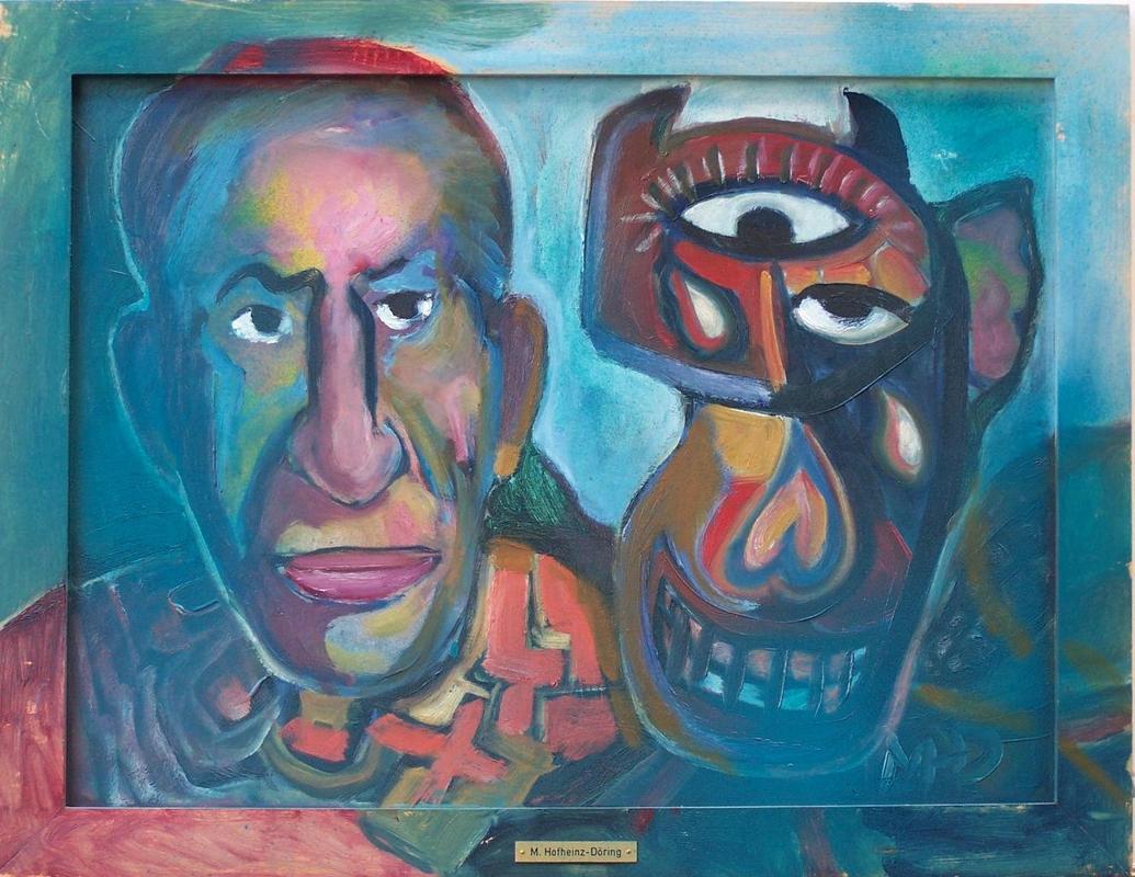 Picasso_und_Stiermaske,_Margret_Hofheinz-Döring,_Öl,_1970_(WV-Nr.5534).jpg