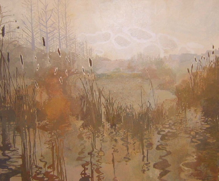 Ruth Stage London Ponds after Afternoon Rain 25x30.jpg