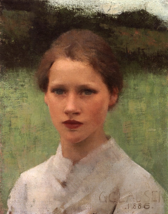 Sir George Clausen (1852-1944) A Village Maiden Oil On Canvas -1886.jpg