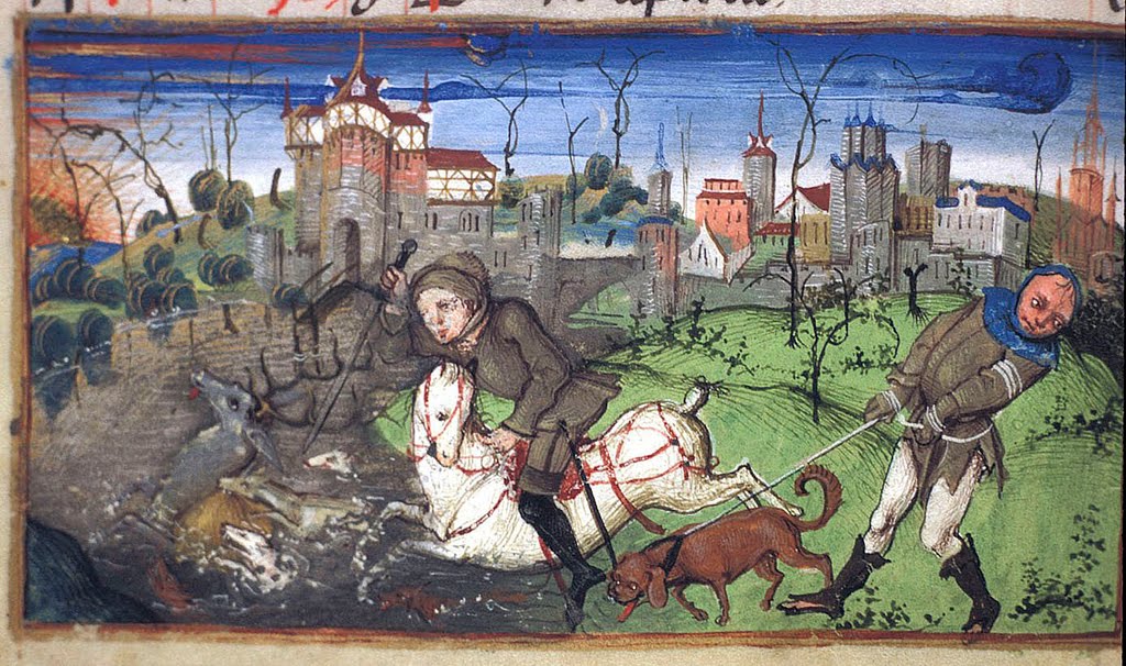 stag+huntingMaster of Girart de Roussillon, The Book of King Modus and Queen Ratio (after 1455.jpg