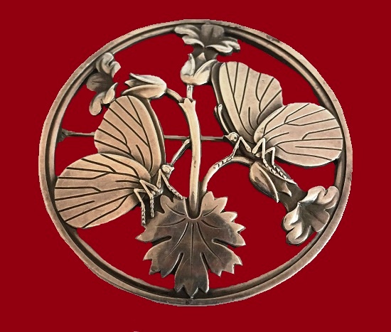 Summer-inspired-moth-and-flowers-round-brooch.-Sterling-silver.jpg